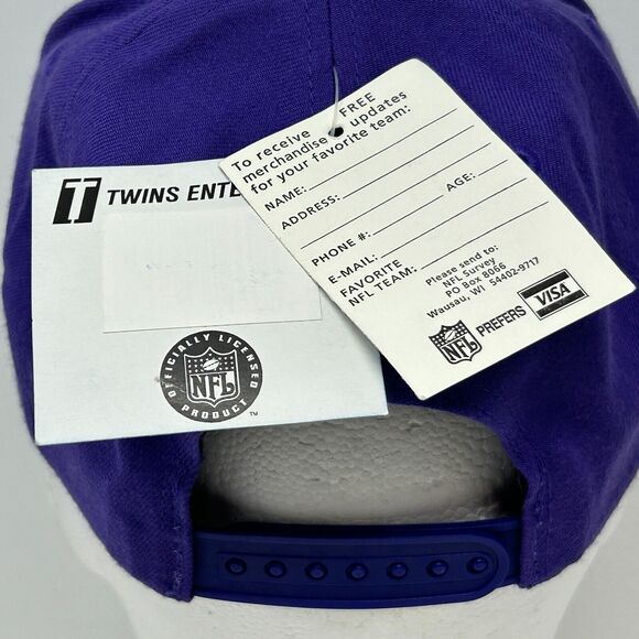 Vintage Minnesota Vikings Hat Baseball Cap Motorola 90s Purple NFL Football New - Picture 8 of 11